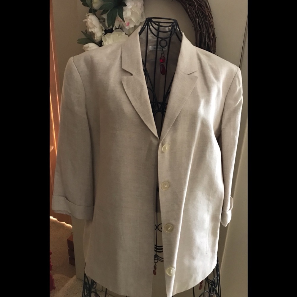 J London 3/4” sleeve Tan Button Down Jacket